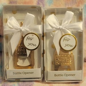 2 Gold 'Poppin Bottles' bottle openers